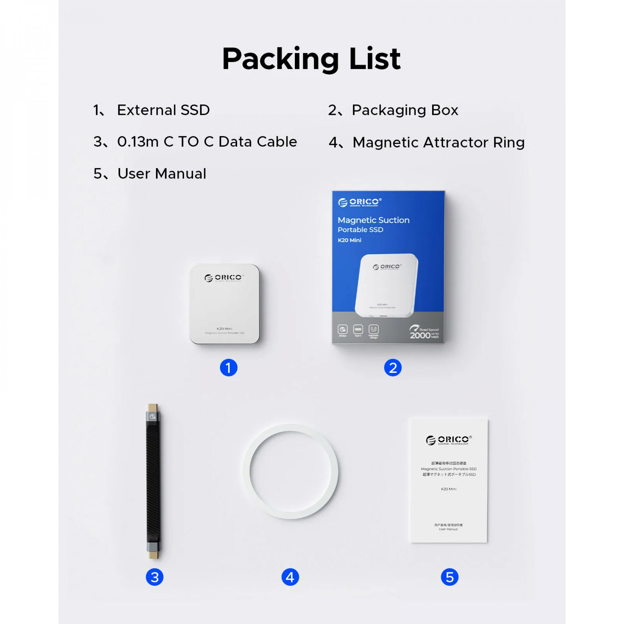 Зовнішній SSD ORICO 1TB Magnetic External